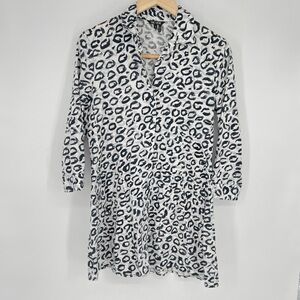Nic + Zoe Leopard Print‎ Shirt Dress Small